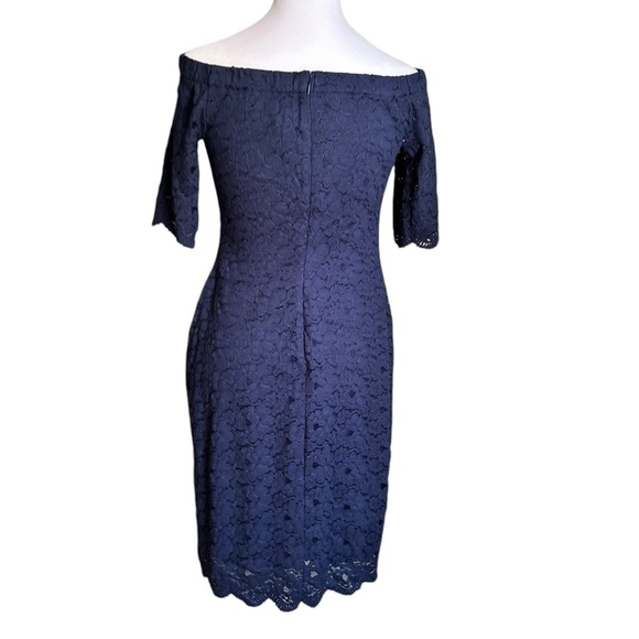 Lark & Ro Navy Blue Lace midi Dress Size 4 - Picture 3 of 17